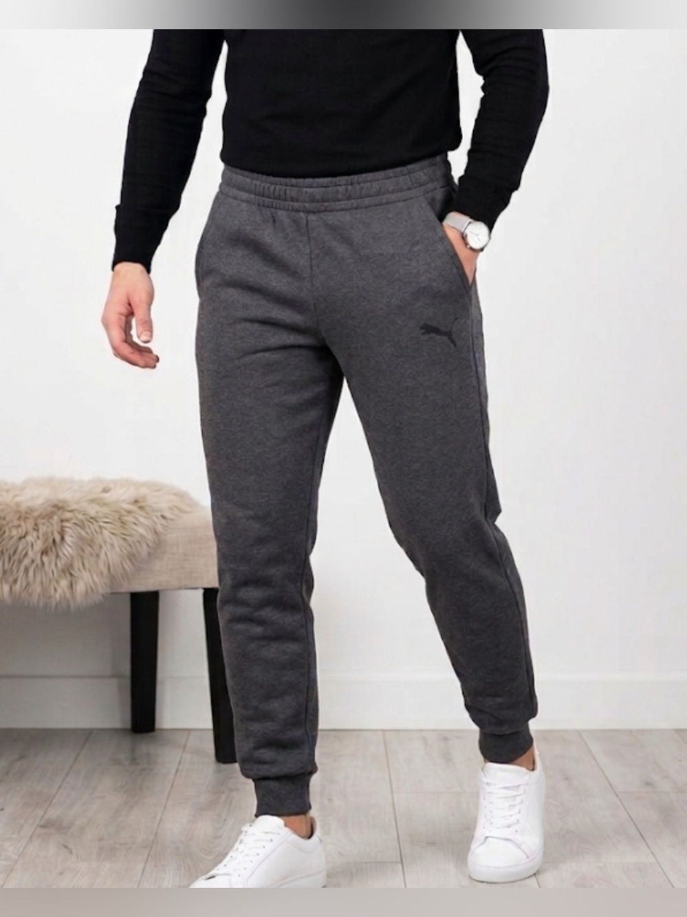 Puma Men's Essentials Logo Fleece Joggers Sweatpants NWT Size Small